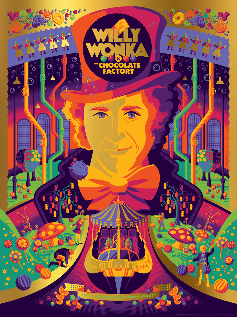 Illustration for article titled This Willy Wonka Poster Is as Colorful and Manic as the Movie Itself